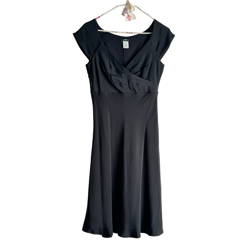 J Crew Black Silk Charmeuse dress
